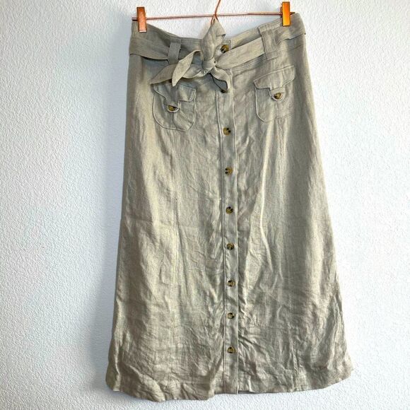 Soft surroundings‎ linen button front skirt - Picture 3 of 9